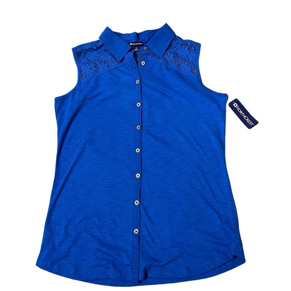 Northcrest Tops - NorthCrest NWT - Womens Sleeveless Button Up Tank Sz. SM